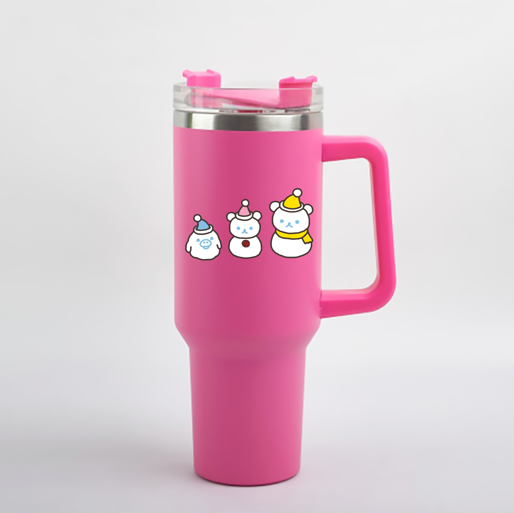 （画像用） リラックマ リラックマ キイロイトリ Rilakkuma Korilakkuma Kiiroitori 1200mL車用タンブラー - クリスタルステッカー（プラスチックストロー付き）